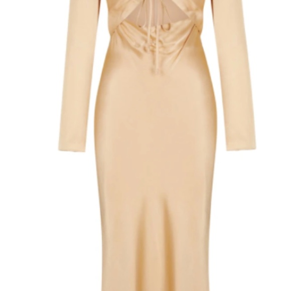 Shona Joy Gold Felicity Cutout Dress Size 4 - Picture 2 of 5